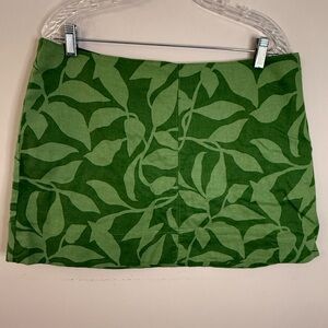 Banana Republic Factory mini skirt tropical floral linen blend plus SZ 16P
